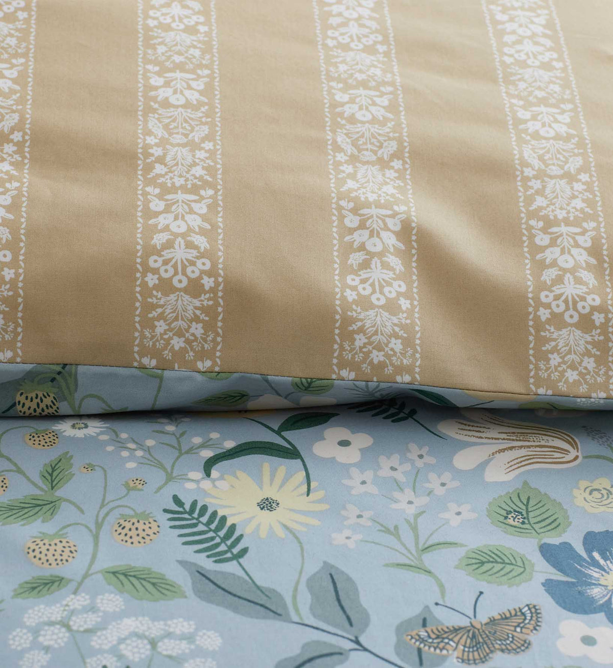 Percale Duvet Cover - Strawberry Fields Slate