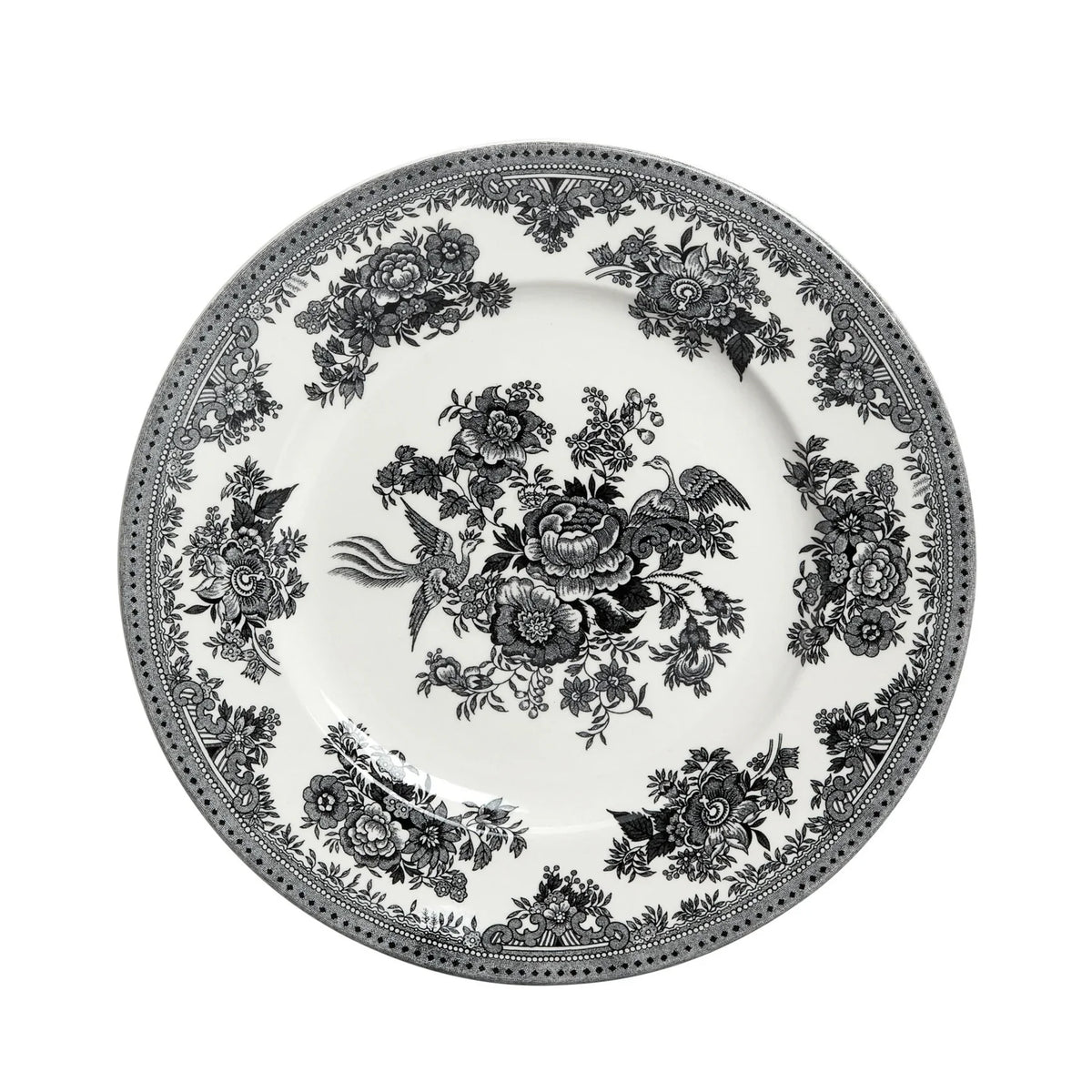 Burleigh Black & White Asiatic Pheasants Plate 22cm/9"