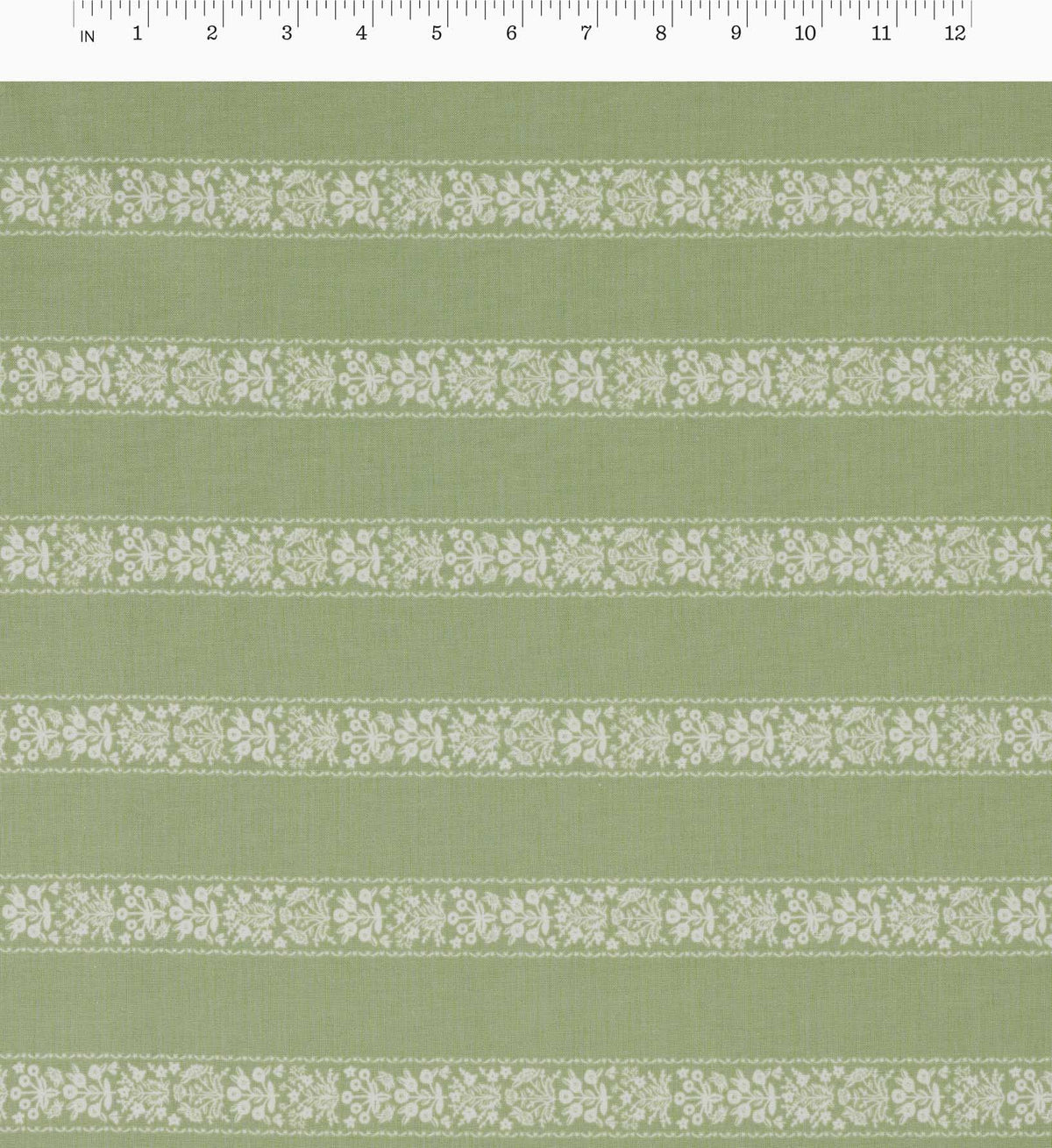 Estee Stripe Cotton Fabric - Sage