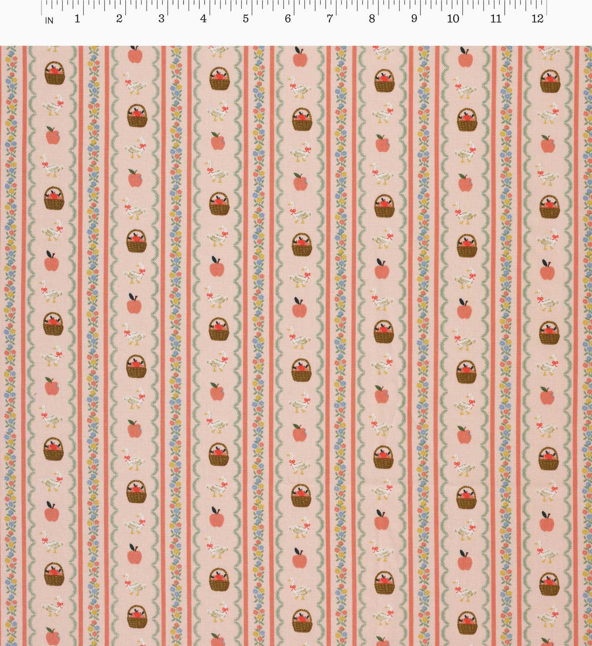 Farmhouse Stripe Cotton Fabric - Pink