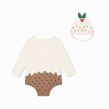 Christmas Pudding Bodysuit & Bonnet