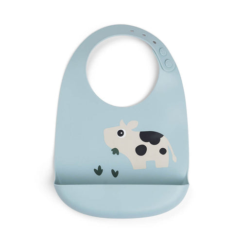 Done By Deer Silicone Bib - Dotti Blue