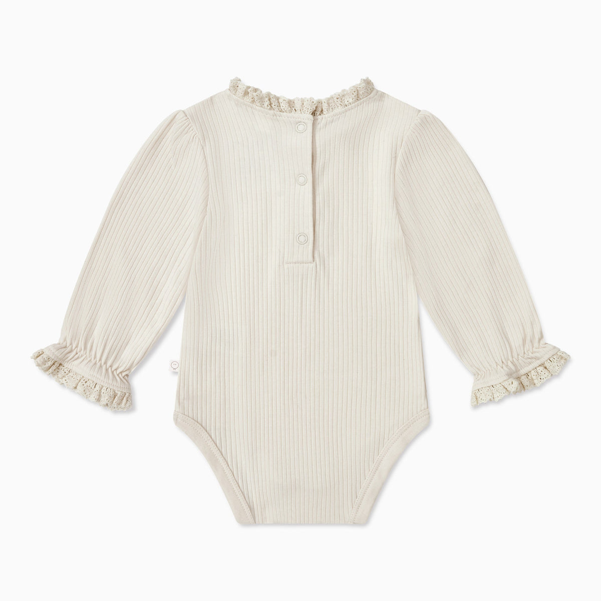 Frilled Ribbed Long Sleeve Bodysuit