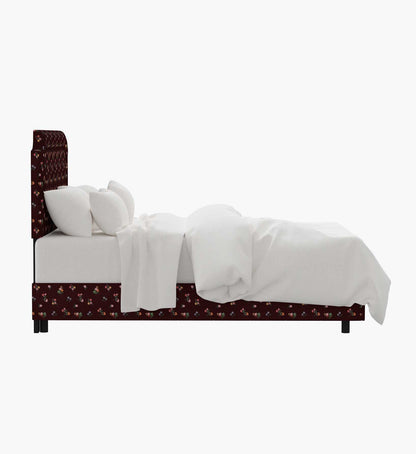 Hampton Bed - Ditsy Dahlia Burgundy