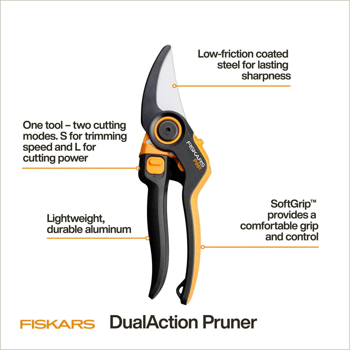 Fiskars X-series DualAction Secateurs Bypass P981