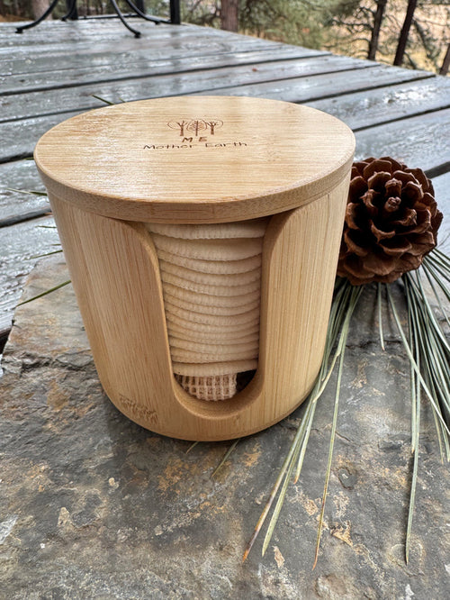 Bamboo Storage Box + Hemp Cotton Rounds | Zero Waste Beauty
