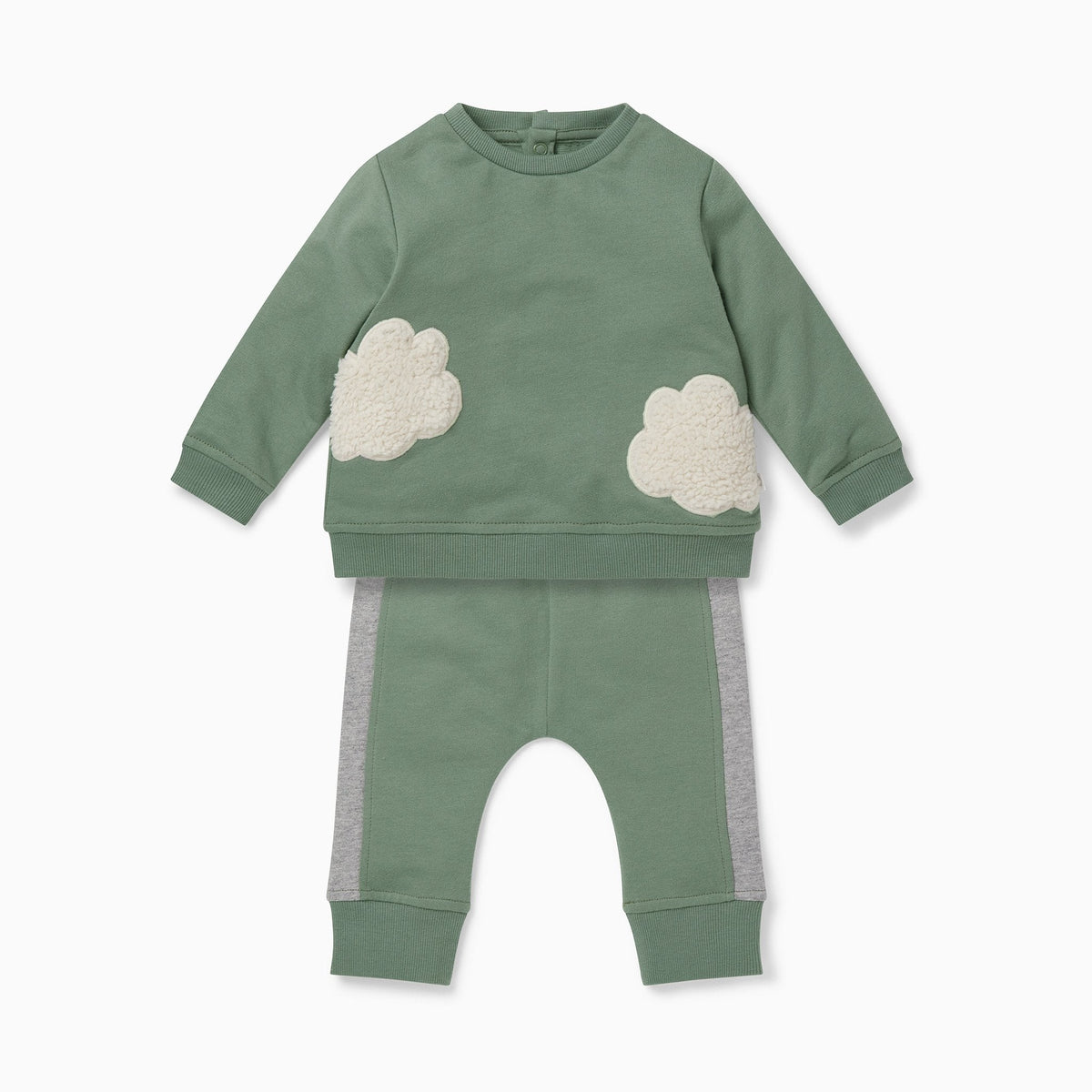 Khaki Cloud Sweatshirt & Joggers Outfit