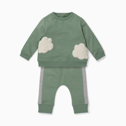Khaki Cloud Sweatshirt & Joggers Outfit