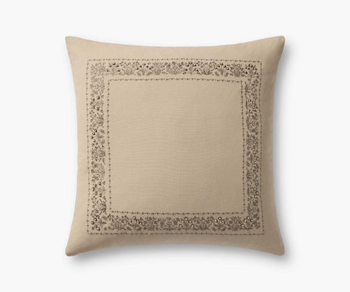 Estee Border Embroidered Pillow - Cream