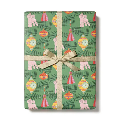 Christmas Poodle Rolls -roll of 3 sheets