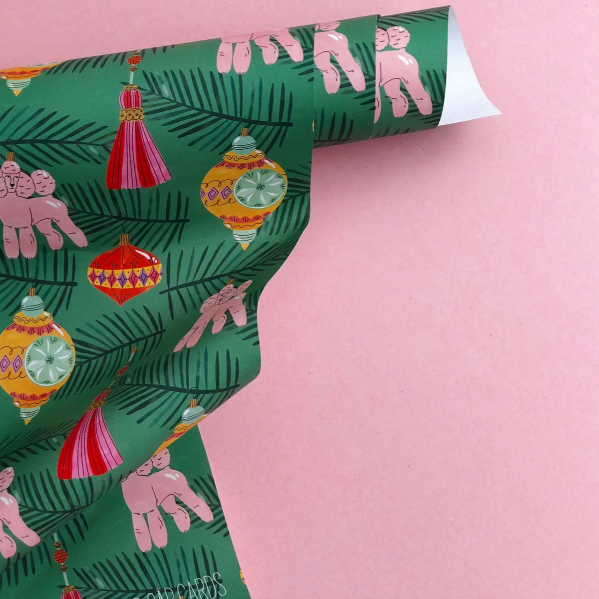 Christmas Poodle Rolls -roll of 3 sheets