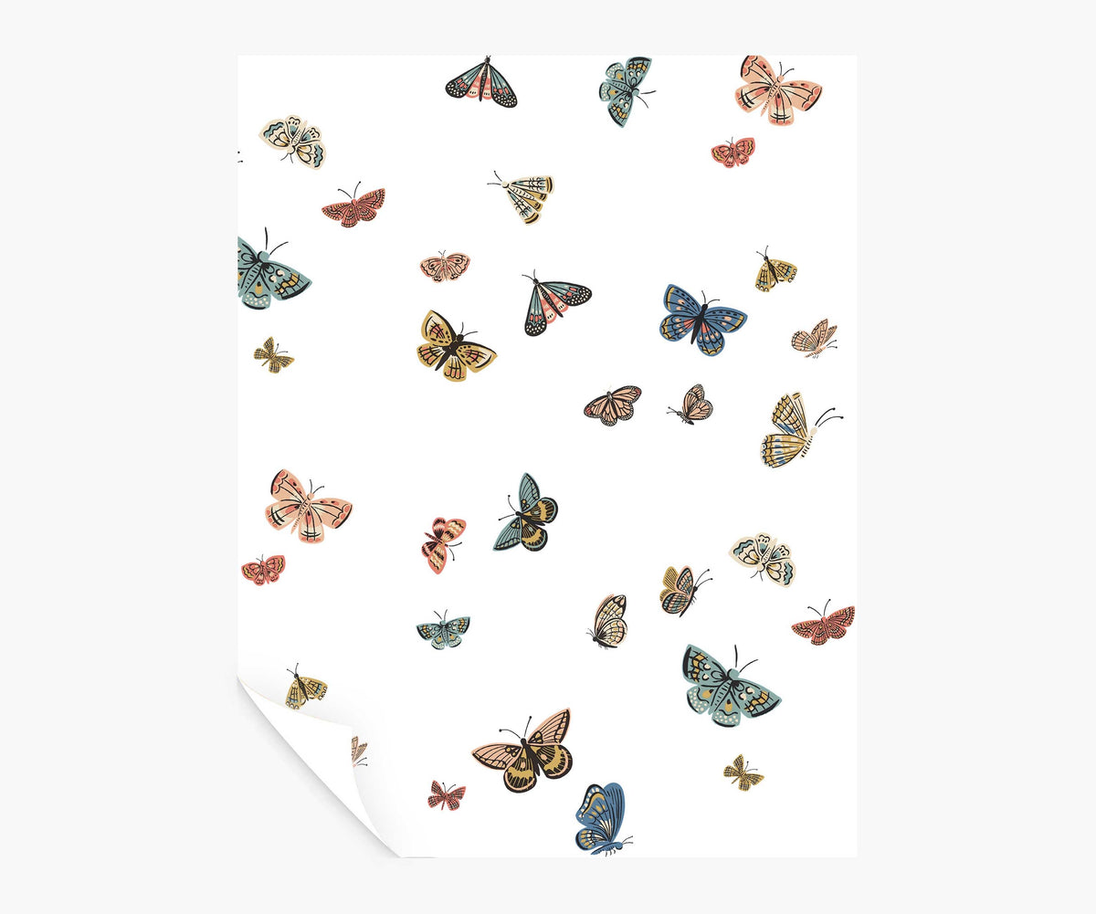 Butterfly House Peel & Stick Wallpaper Sample - White