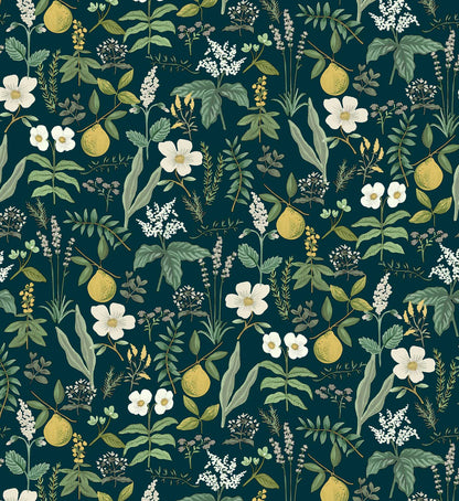 Herb Garden Peel & Stick Wallpaper Sample - Navy