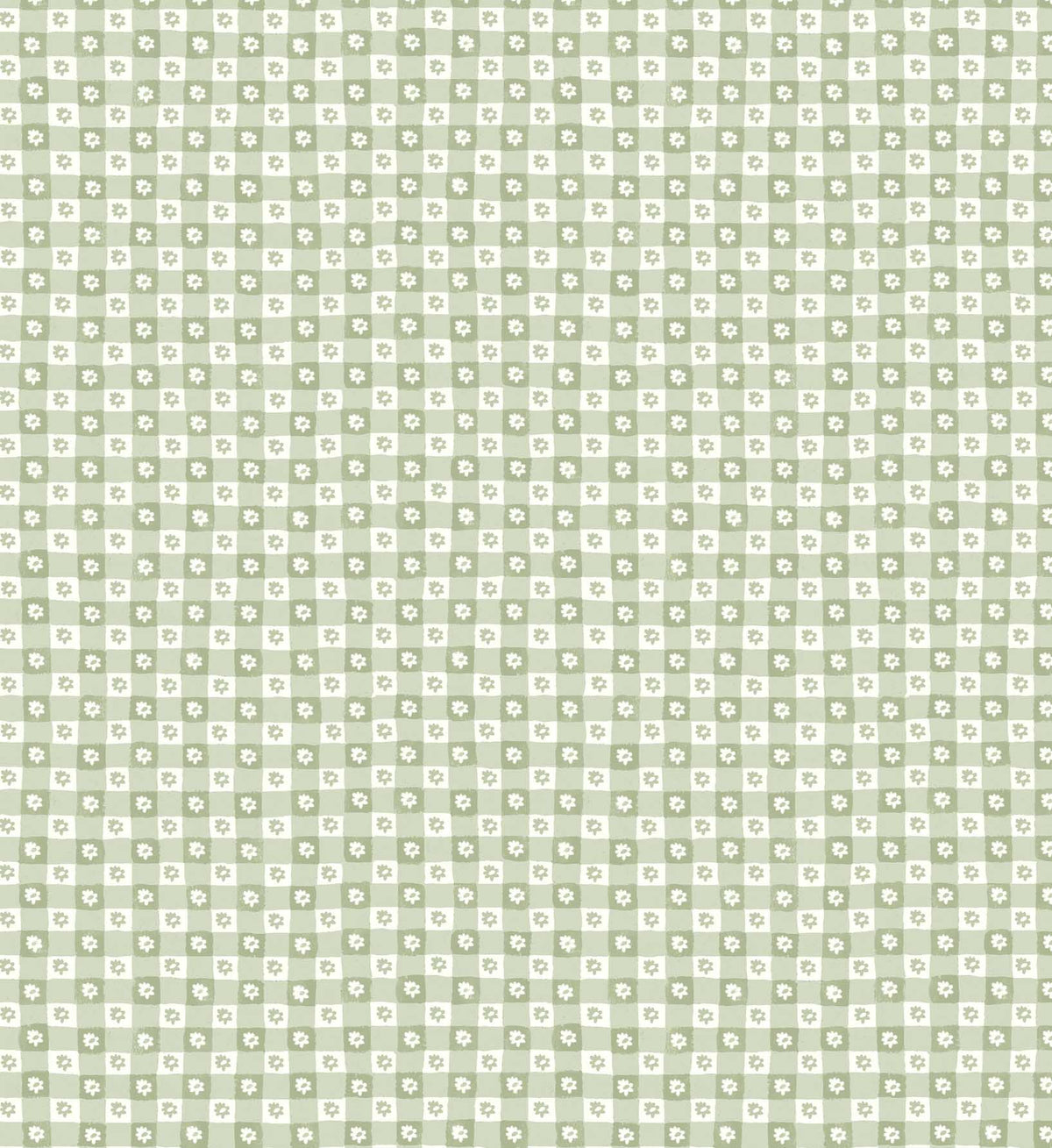 Daisy Gingham Peel & Stick Wallpaper Sample - Green
