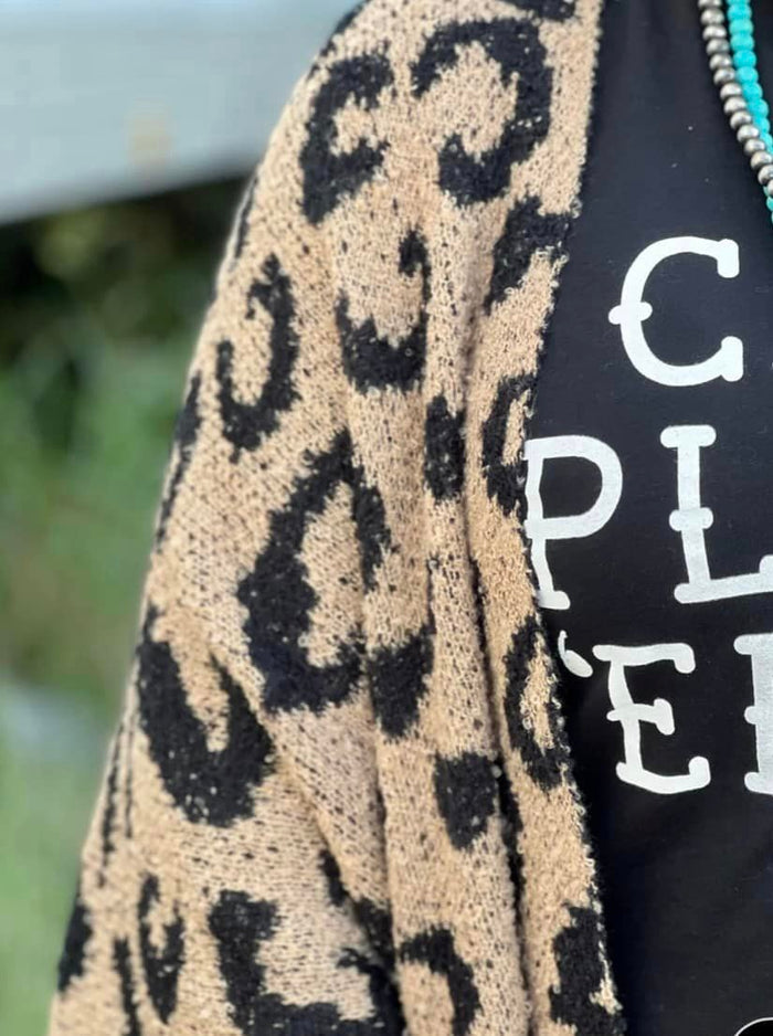 Amanda Leopard  Cozy Cardigan