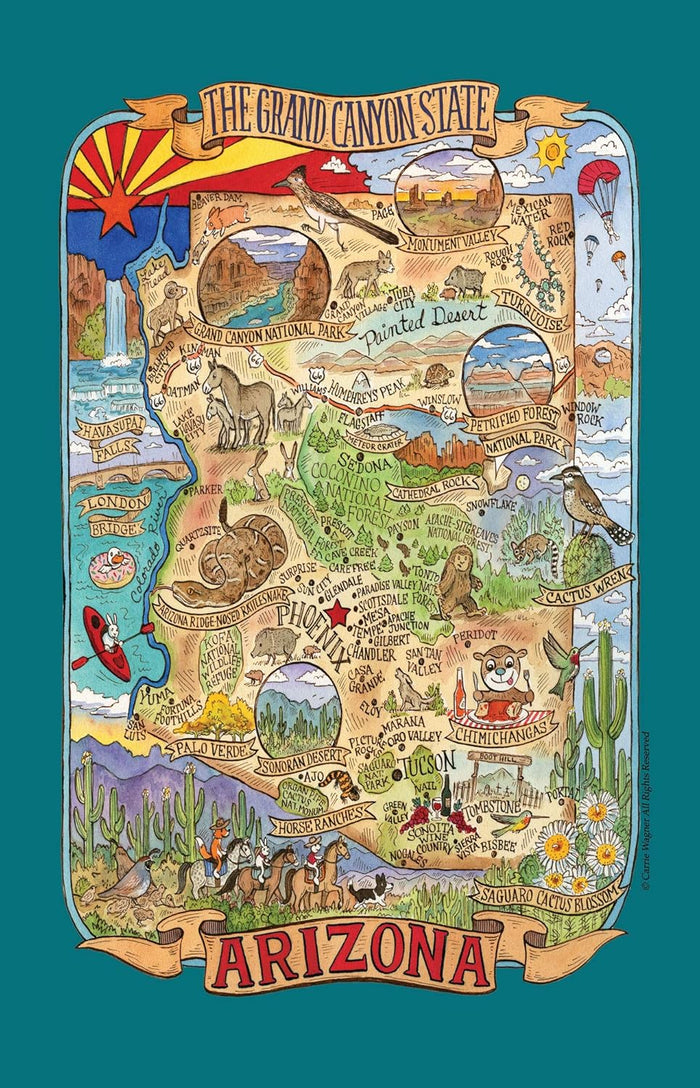 Arizona Poster Style Tea Towel