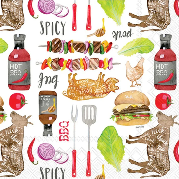 BBQ Pattern Cocktail Napkins