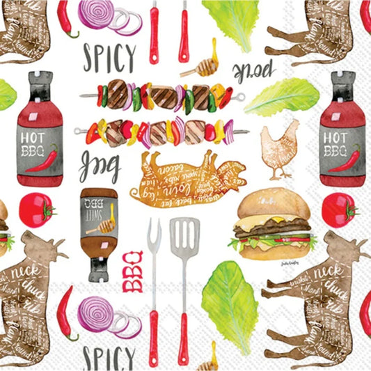 BBQ Pattern Cocktail Napkins