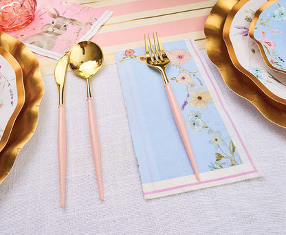 Bella Blush and Gold Flatware Set of 24 Pieces