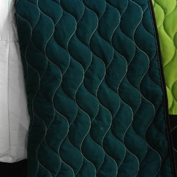 Black Green White Tan Teen Boy Bedding Full/Queen Quilt Set - Back