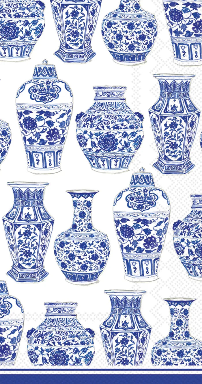 Blue and White Urns Guest Towels