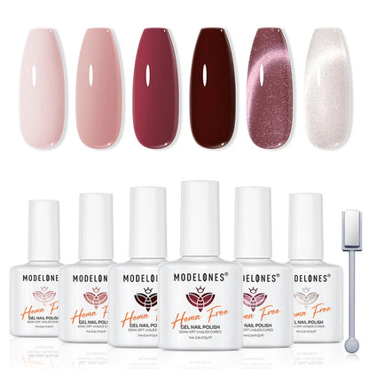 Blush Merlot Gel Polish Set MODELONES #blush merlot