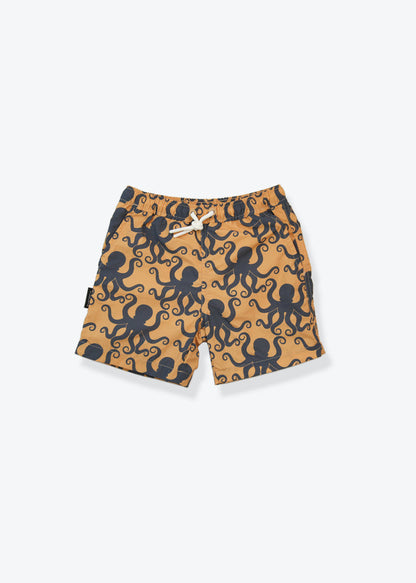 Boys swim trunks octopus desert sand print – front view