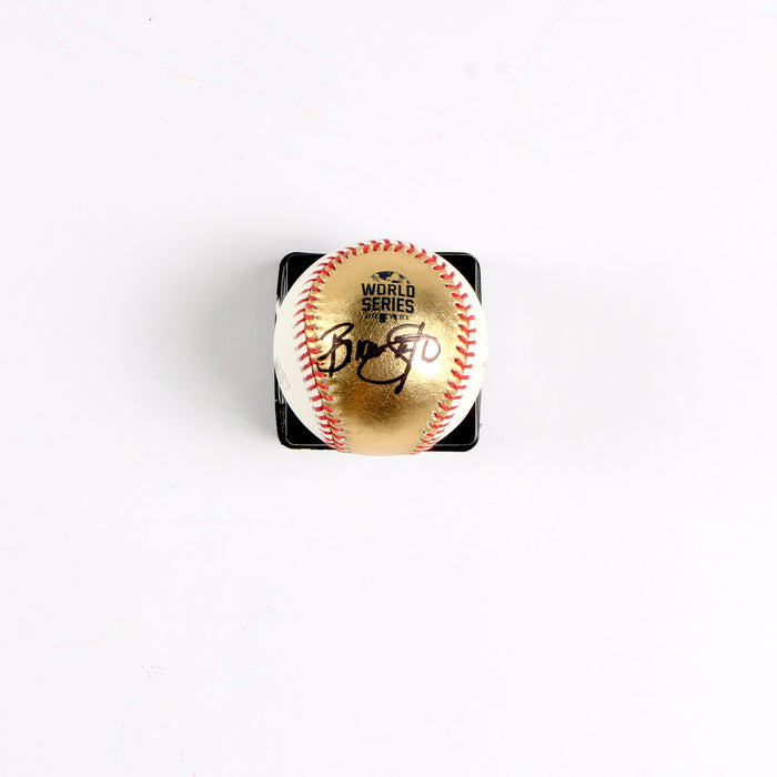 Brian Snitker Signed 2021 World Series Baseball (Gold) Atlanta Braves