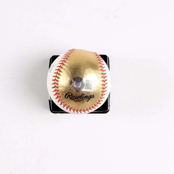 Brian Snitker Signed 2021 World Series Baseball (Gold) Atlanta Braves