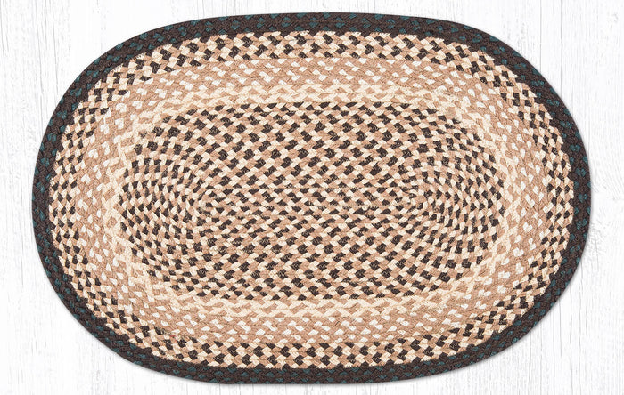 C-017 Chocolate/Natural Braided Rug