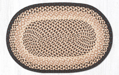 C-017 Chocolate/Natural Braided Rug