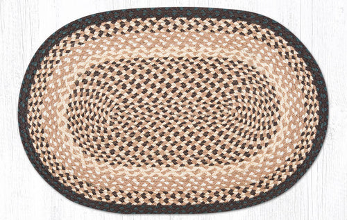 C-017 Chocolate/Natural Braided Rug