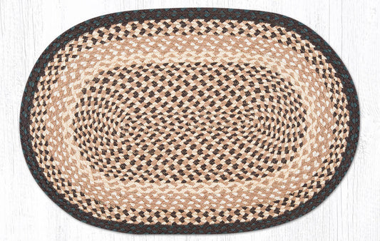 C-017 Chocolate/Natural Braided Rug