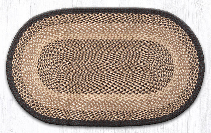 C-017 Chocolate/Natural Braided Rug