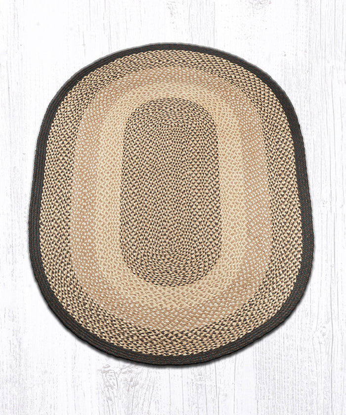C-017 Chocolate/Natural Braided Rug