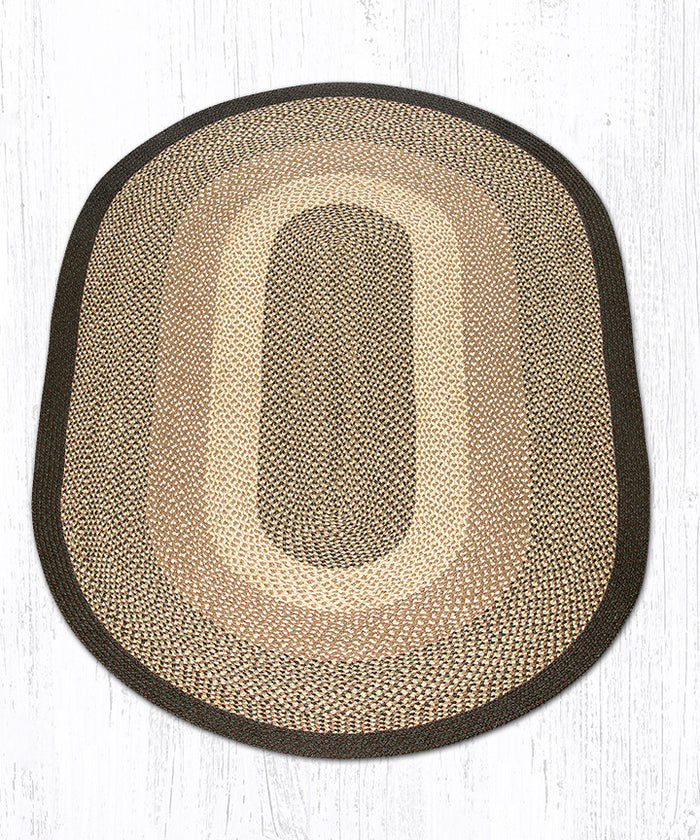 C-017 Chocolate/Natural Braided Rug