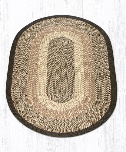 C-017 Chocolate/Natural Braided Rug