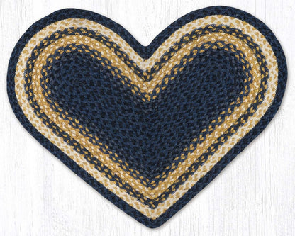 C-079 Light Blue, Dark Blue and Mustard Braided Rug