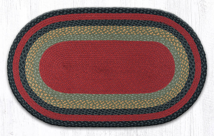C-238 Burgundy, Olive and Charcoal Braided Rug