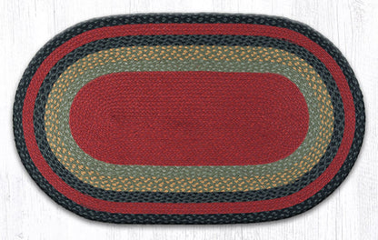 C-238 Burgundy, Olive and Charcoal Braided Rug