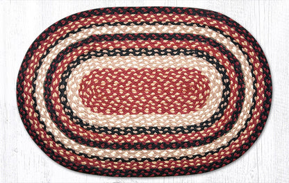 C-344 Burgundy, Black and Tan Braided Rug