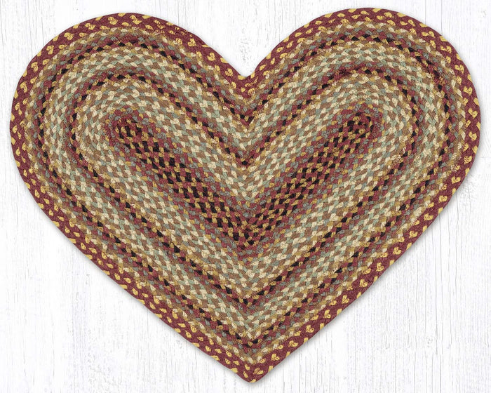 C-357 Burgundy, Gray and Cream Braided Rug