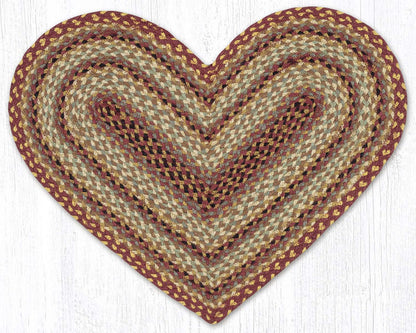 C-357 Burgundy, Gray and Cream Braided Rug