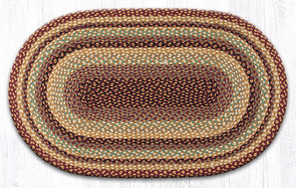 C-357 Burgundy, Gray and Cream Braided Rug