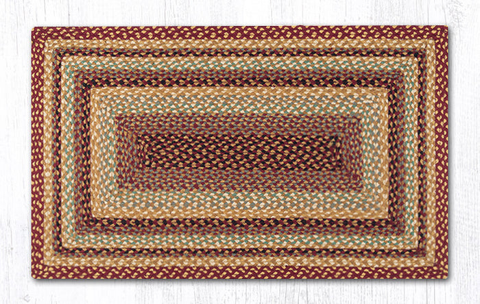 C-357 Burgundy, Gray and Cream Braided Rug