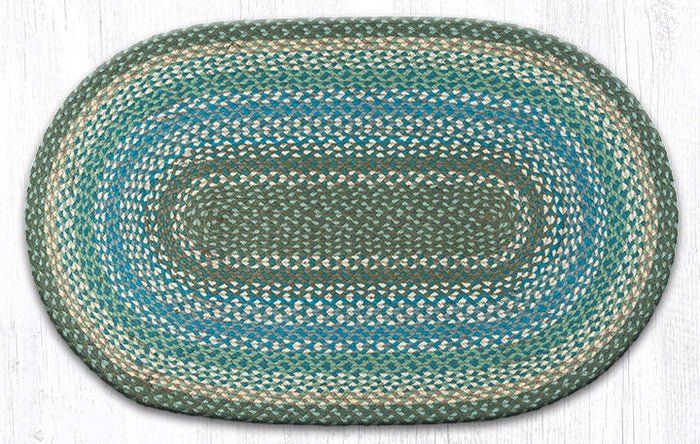 C-419 Sage, Ivory and Settlers Blue Braided Rug