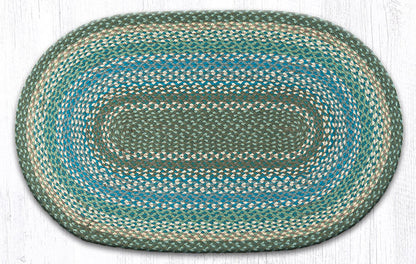 C-419 Sage, Ivory and Settlers Blue Braided Rug