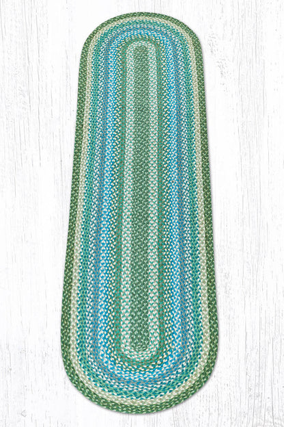 C-419 Sage, Ivory and Settlers Blue Braided Rug