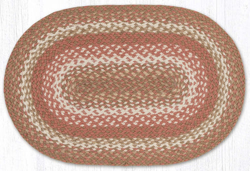 C-914 Taupe/Ivory/Peach Braided Rug