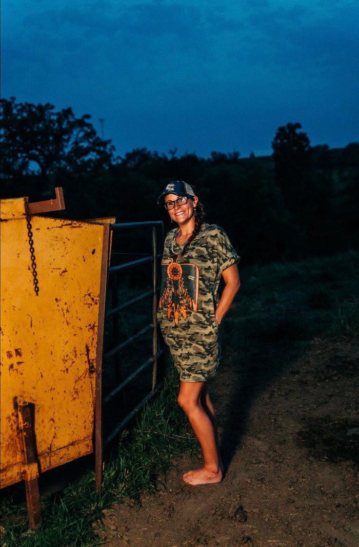 Camo Thunderbird Dress *WITH POCKETS